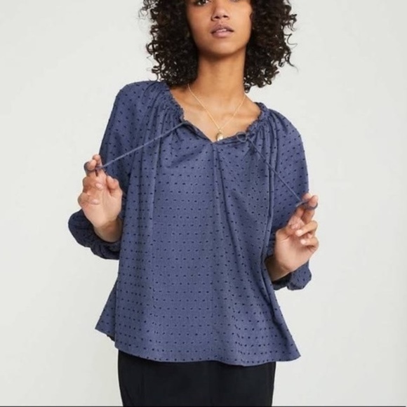 Lou & Grey Tops - LOU & GREY Clip Dot Cozy Poet Blouse Size Small